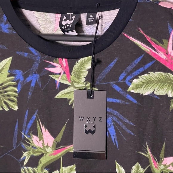 WXYZ men black tropical crewneck tshirt size XL NWT - Picture 7 of 9